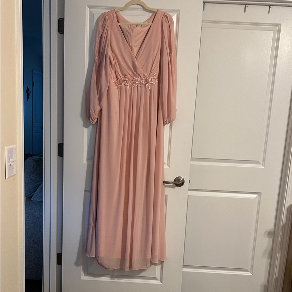 Ever Pretty Blush Long Sleeve Gown